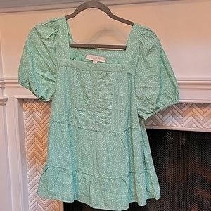 Loft XS peasant short sleeve shirt
